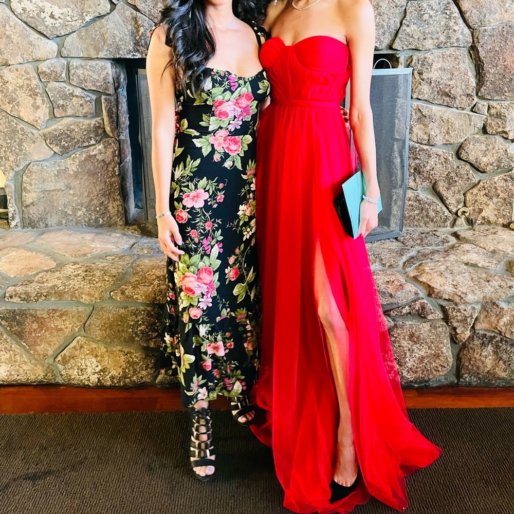 René the Label Strapless Red Gown size XS